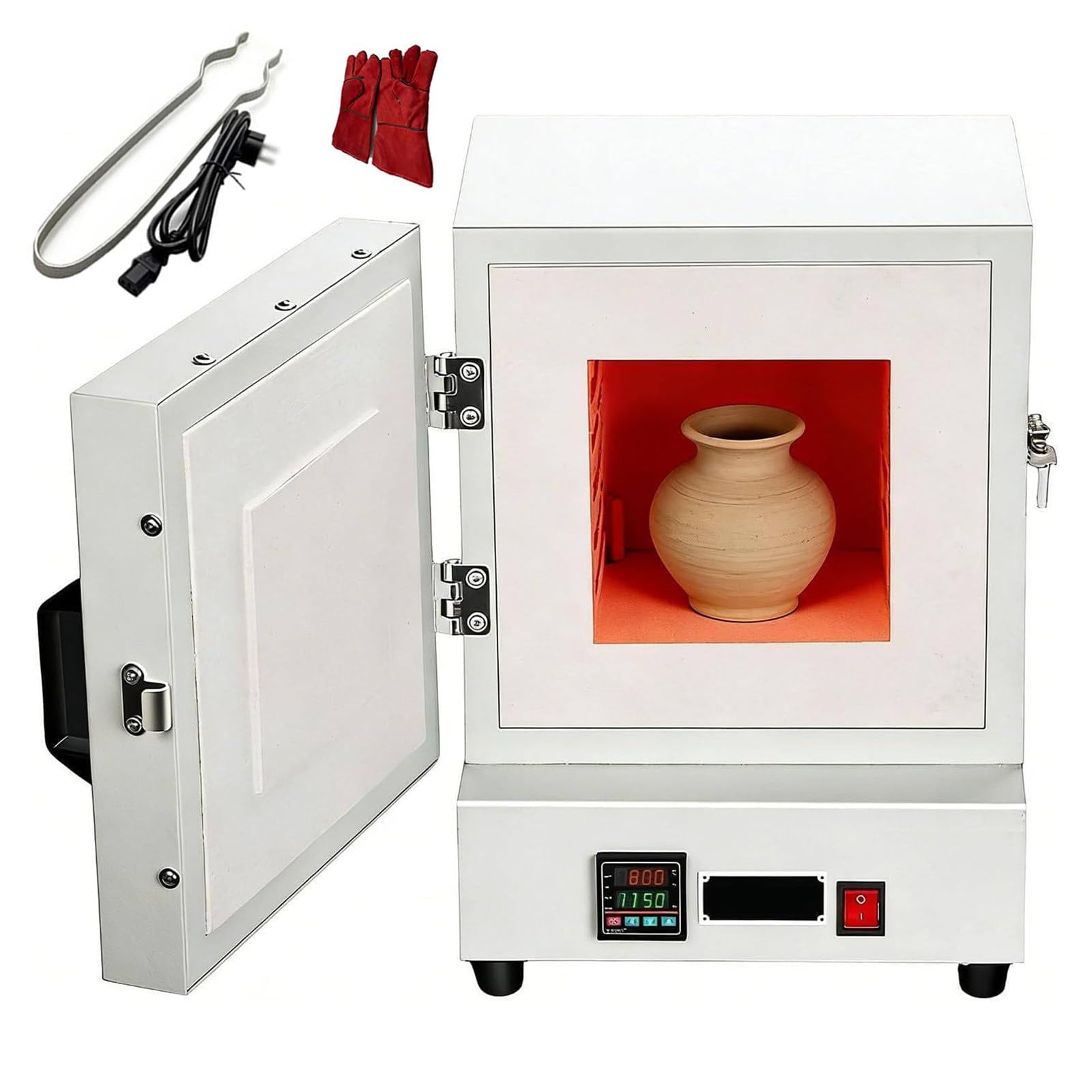 Zeekyfor Multicolor 1150℃ Electric Kiln For Pottery Glazing & Diy Projects, 2000W Electric Ceramic Lab Muffle Furnace Burnout Oven For Jewelry & Metalwork