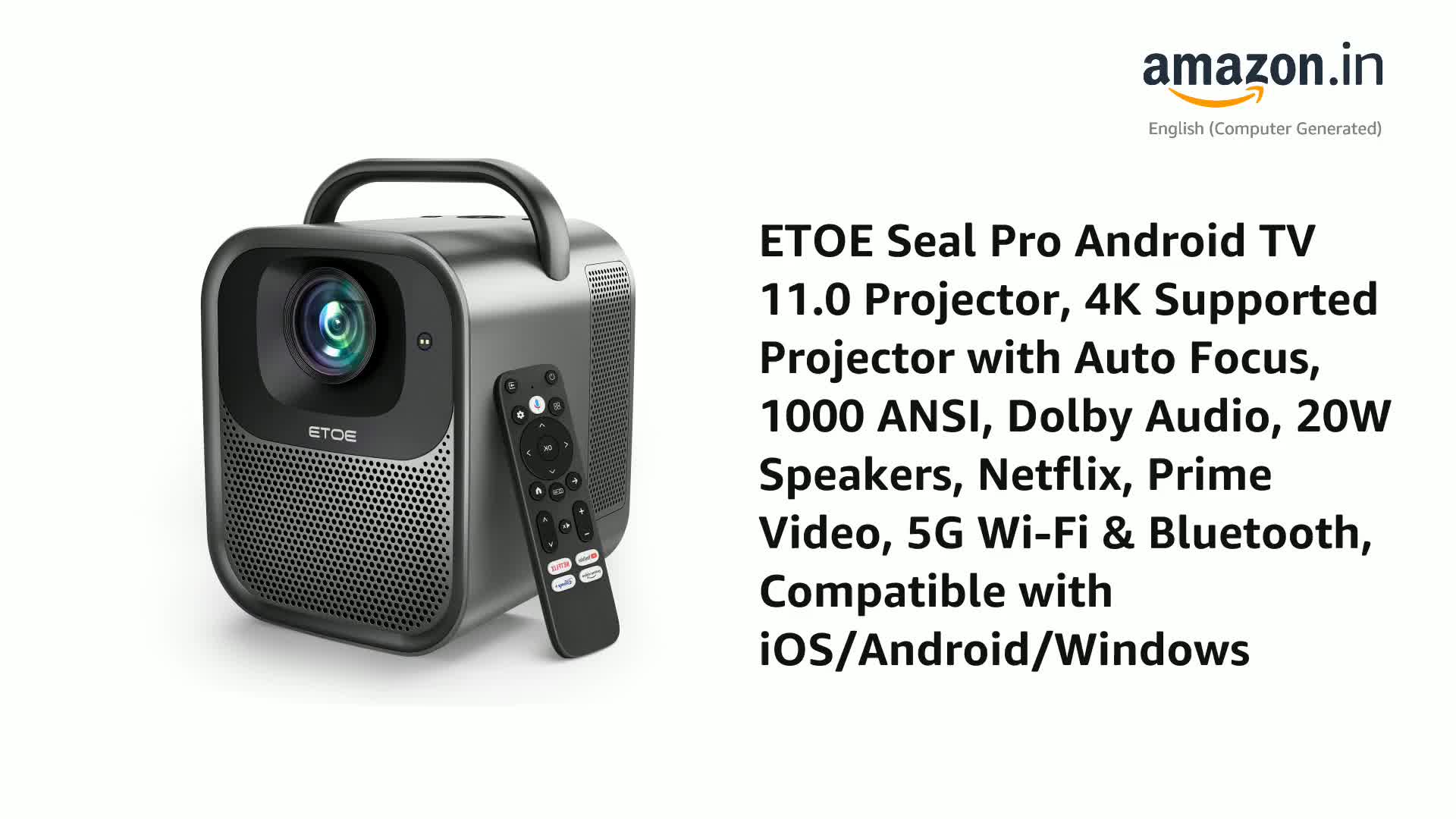 ETOE SEAL PRO プロジェクター 1000 ANSI 4K対応