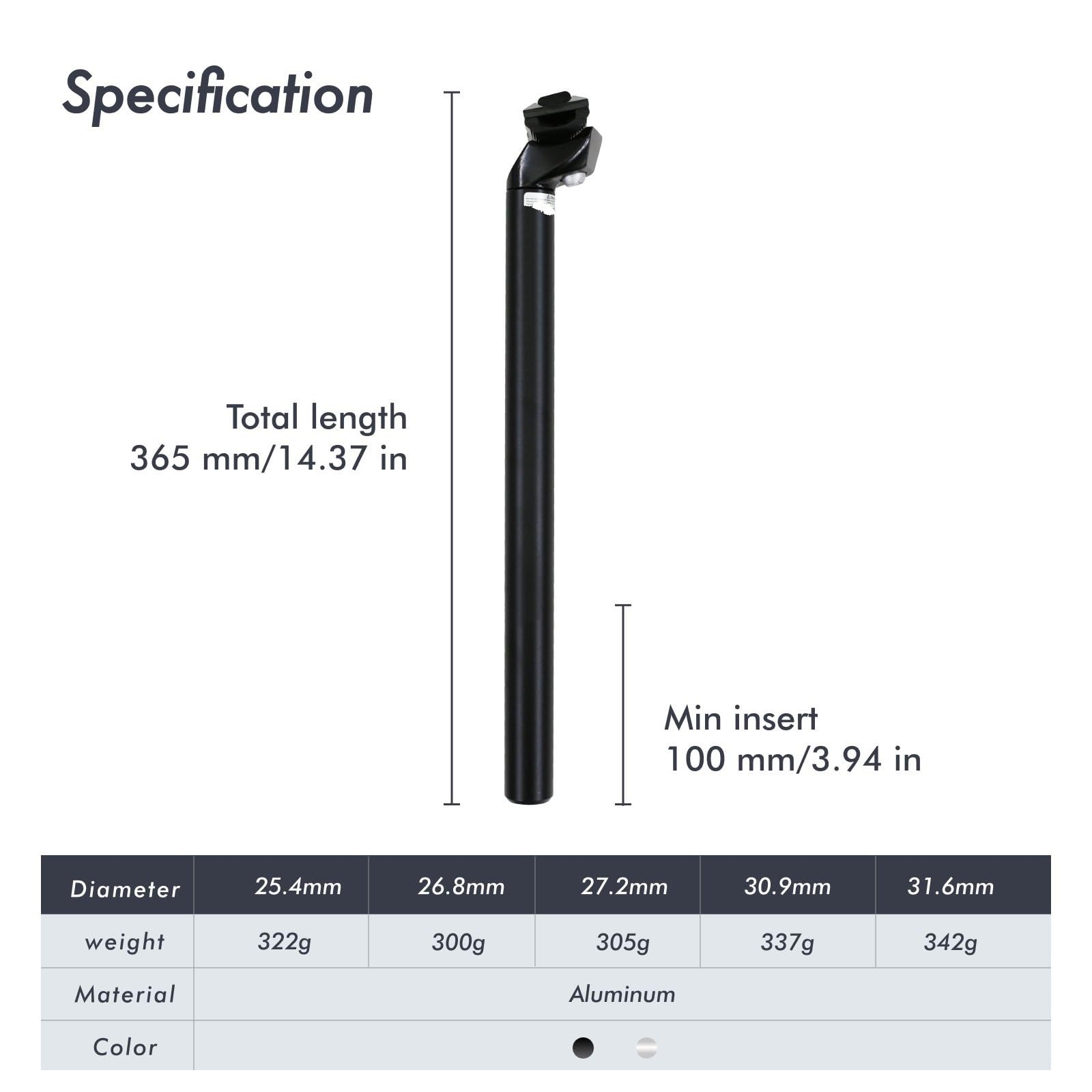 MTB sattelstütze Für Zoom Fahrradsattelstütze 25,4 mm 26,8 27,2 30,0 30,4 30,9 Federsattelstütze