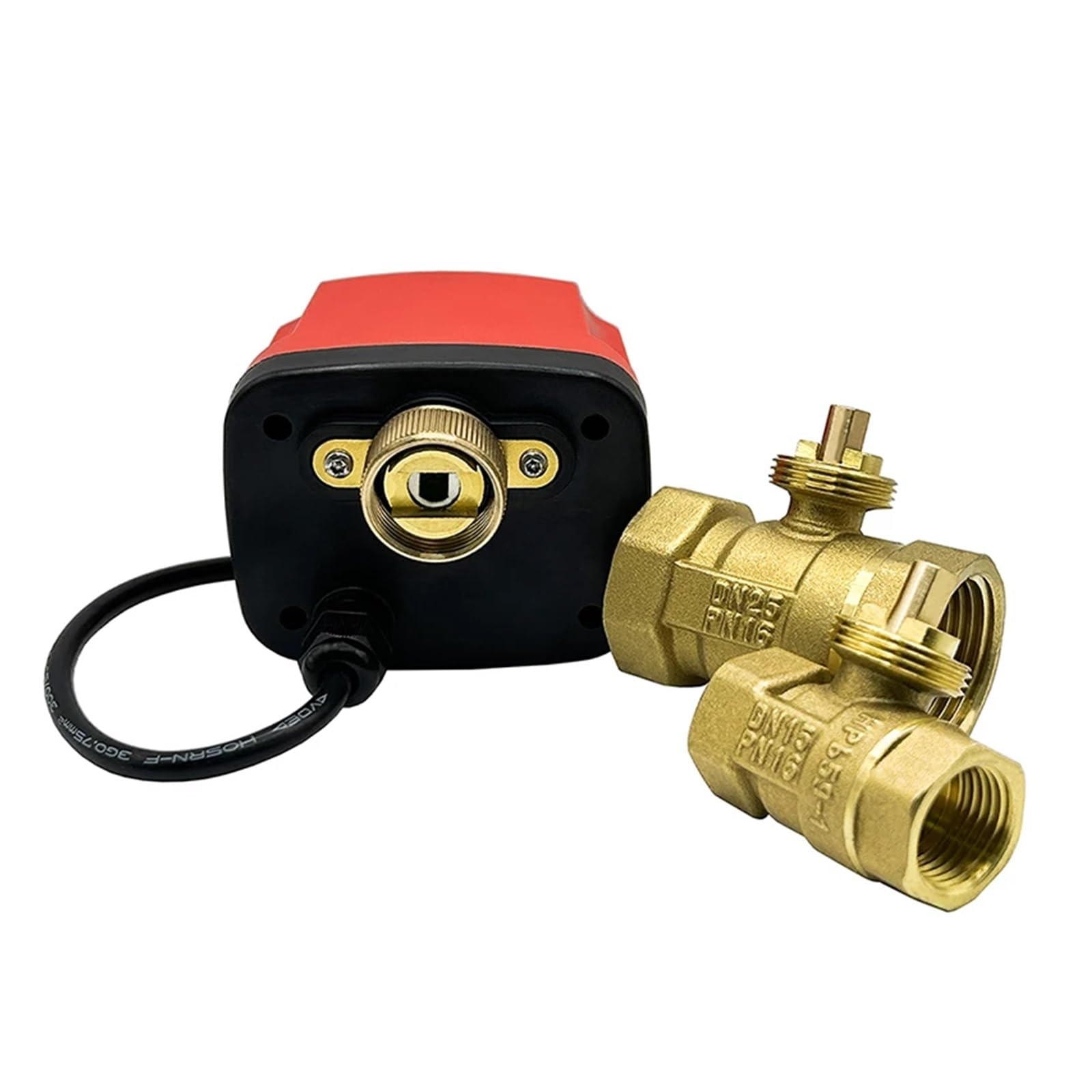 Valve motorisée Vanne à boisseau sphérique motorisée DN15-DN50 2 fils/3 fils IP65 2 voies/3 voies, vannes d'eau électriques à filetage femelle 12 V, 24 V, 220 V(DN40,3-WAY_AC220V_CR04)