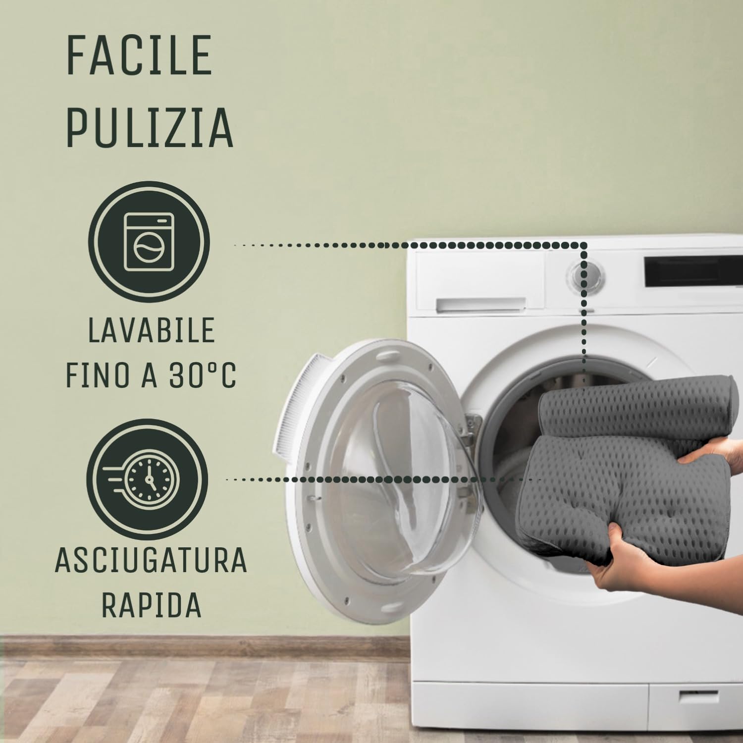 Cuscino da vasca di lusso per supporto per collo e schiena, cuscino da bagno ergonomico con rete d'aria 4D + 6 ventose | Leroy Merlin
