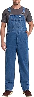 HISEA Overalls for Men Denim Bib Midweight Jean Workwear Relaxed Fit