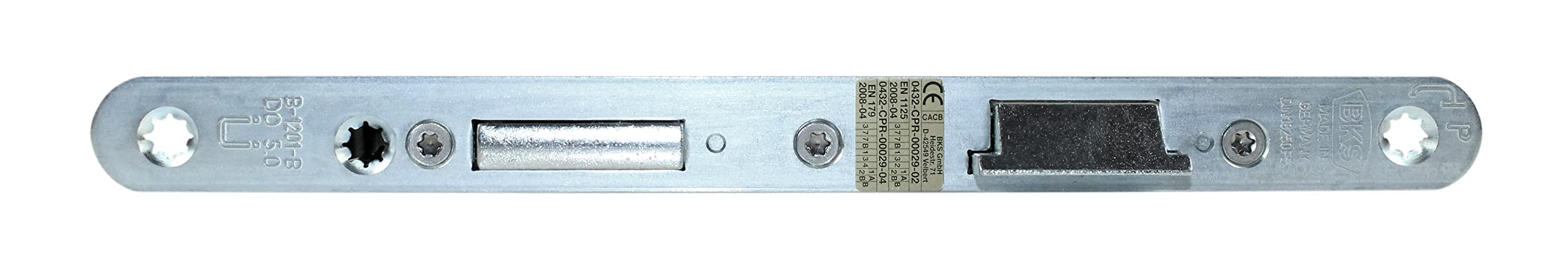 BKS FH Panikschloss Türschloss/Stahltürschloss, Funktion B mit geteilter Nuss, Dornmaß 55mm, Entfernung: 72mm, Stulp: 20x235mm abgerundet, DIN Rechts, incl. SN-TEC® Montageset (RECHTS)
