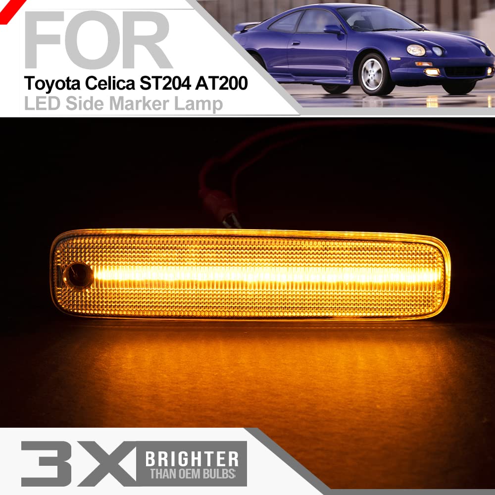 Full LED Side Marker Light Kit Side Indicator Lamps Clear Lens for