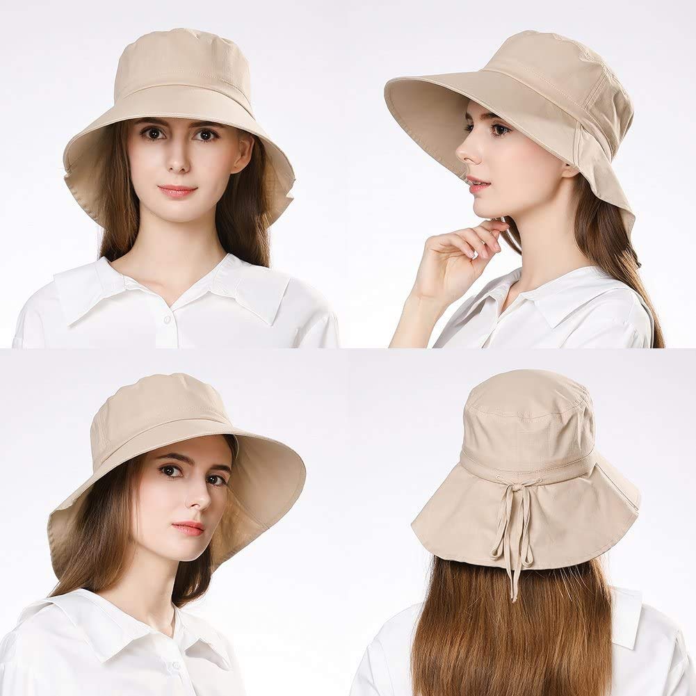 Siggi Femme Chapeau de Paille Pliable Capeline UPF50 Été Nœud Tresse Pare-Soleil Large Bord Plage Voyage