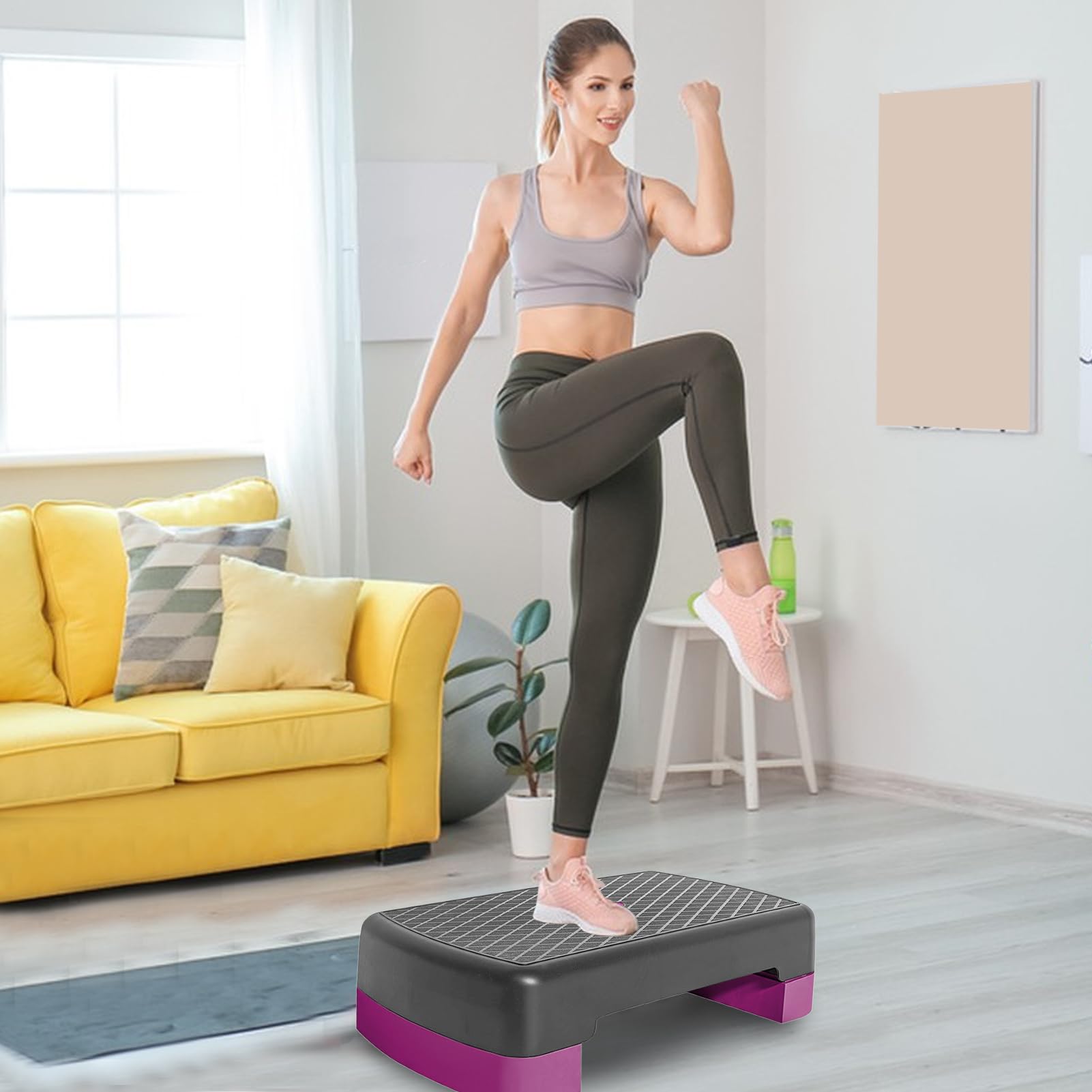 Step Aeróbico Stepper Portátil Para Entrenamiento En Casa Con Altura