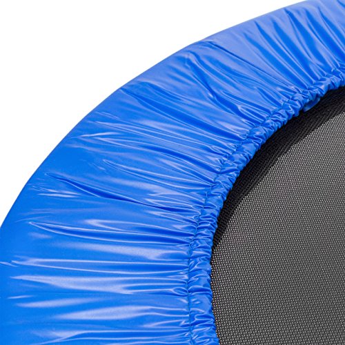 Relaxdays Fitness Trampoline, 91 cm Diameter, Aerobic Indoor Trampoline, Holds up to 100 kg, Endurance Training and Fitness, Blue
