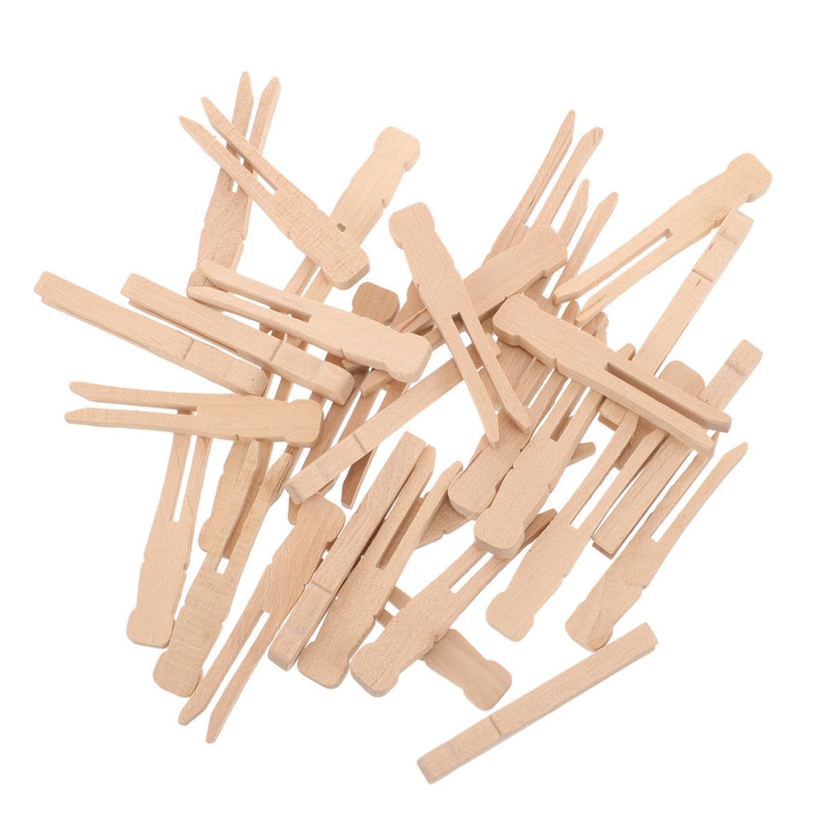 100 Pinzas de Madera para Ropa Diseño Redondo, Agarre Firme y Uso Versátil, Ideales para Lavandería y Manualidades Clásicas