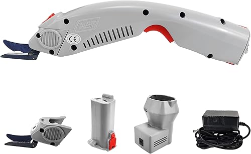 WBT-1 Tijeras eléctricas para cortar tela, tijeras eléctricas inalámbricas de tela con 2 cuchillas (1 batería)