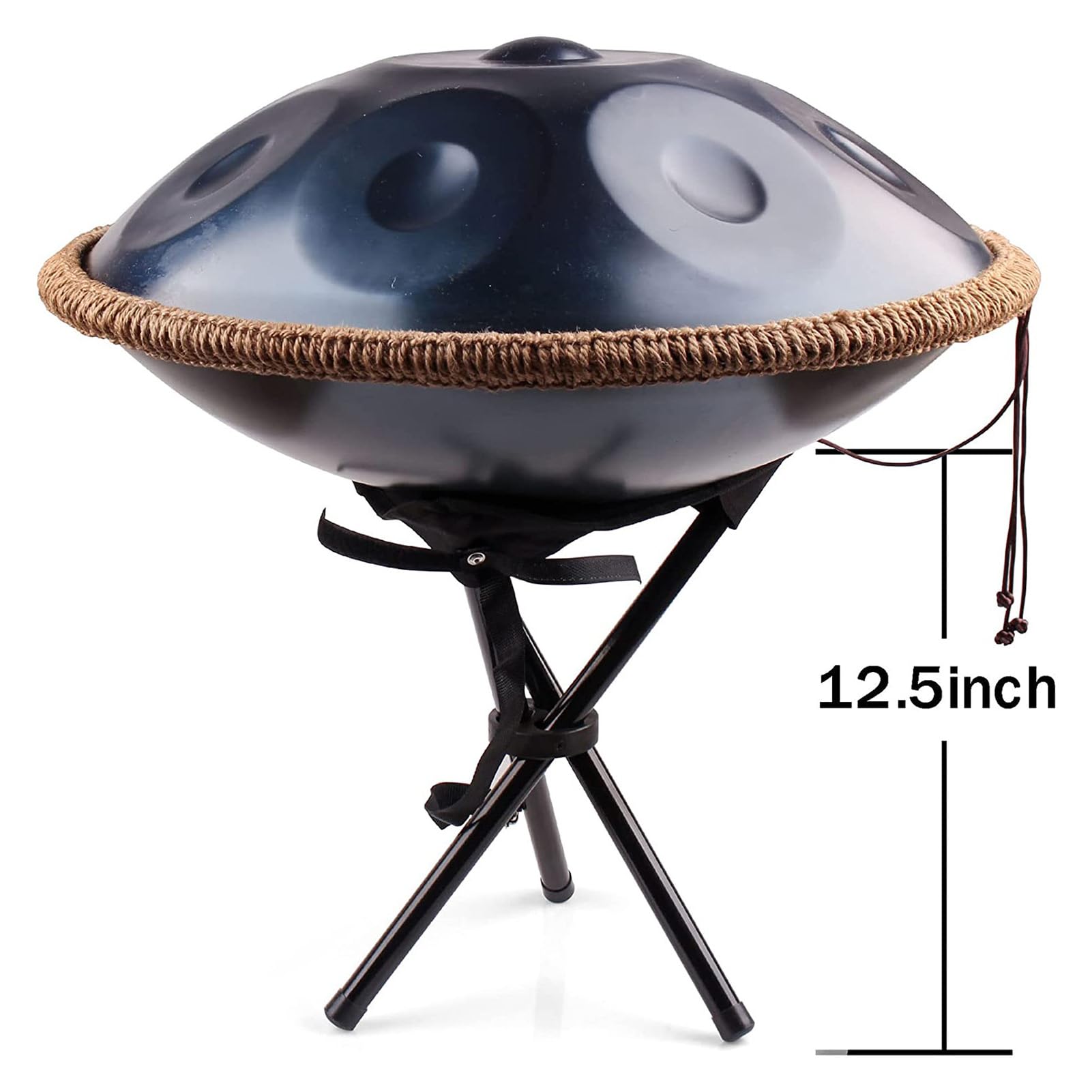 Tambour à Main en Acier 10 Notes, Handpan De 22 Pouces en Ré Mineur, Tambour à Main 432hz, pour La Guérison Sonore, La Méditation Personnelle, Le Yoga