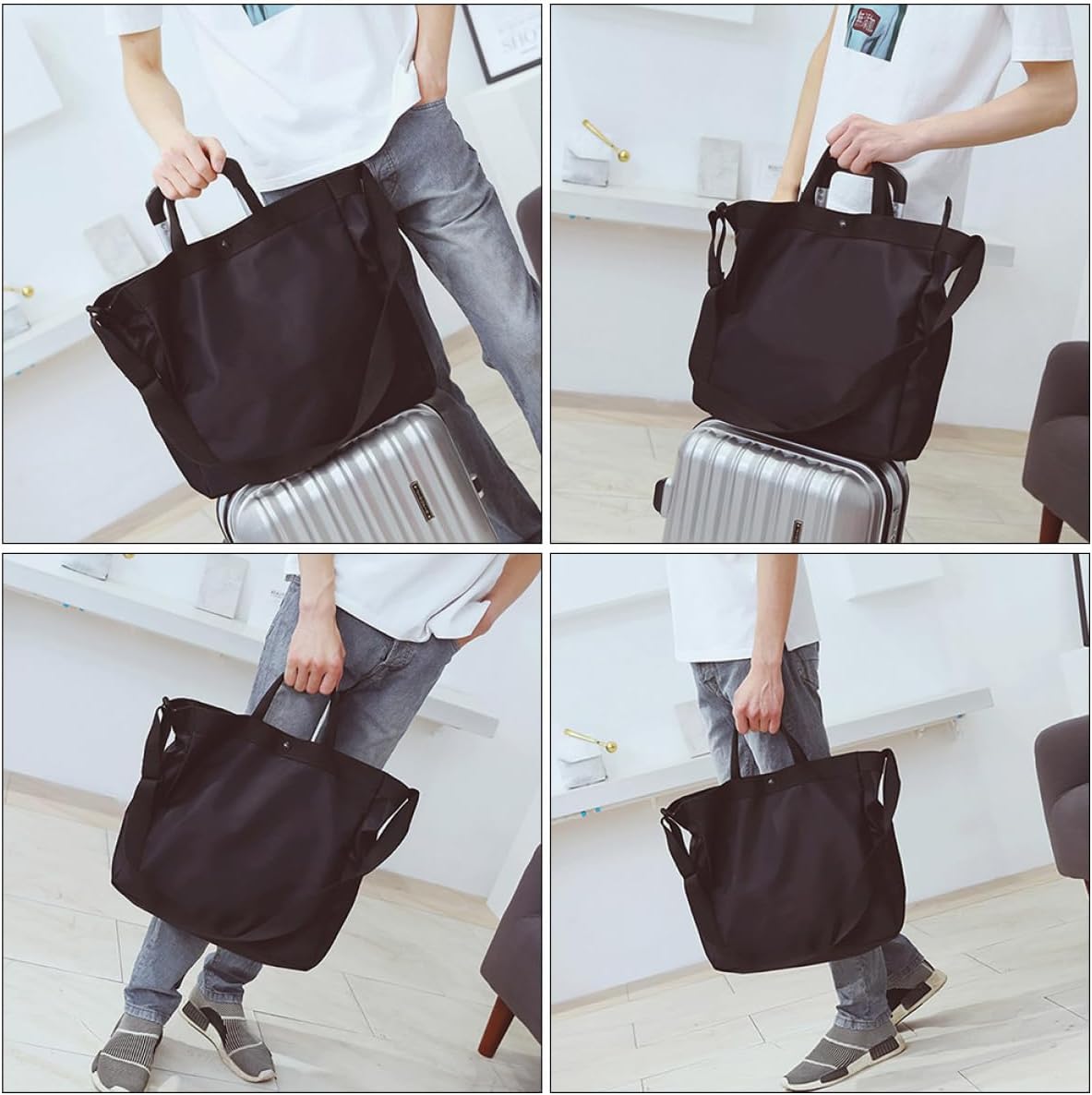 LIFKOME Travel Bag Multifunctional Gym Tote for Single Shoulder Use Expandable