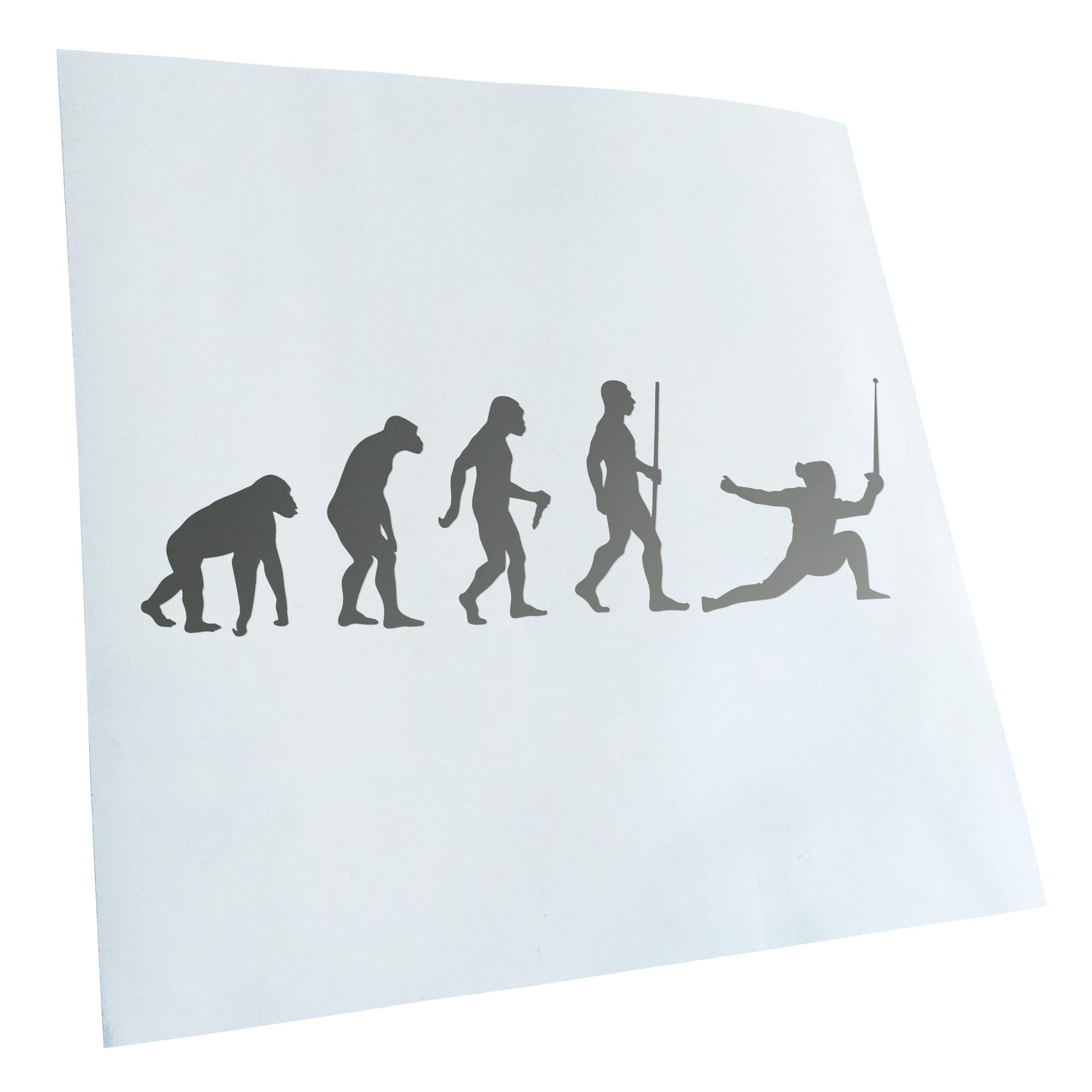 Kiwistar - Car Sticker - Fencing Epee Evolution - Silver - 50 x 15 cm - Rear Window Car Sticker Weatherproof for Car Truck Moped Truck - Sticker Exterior Self-Adhesive Tuning Accessories for Window