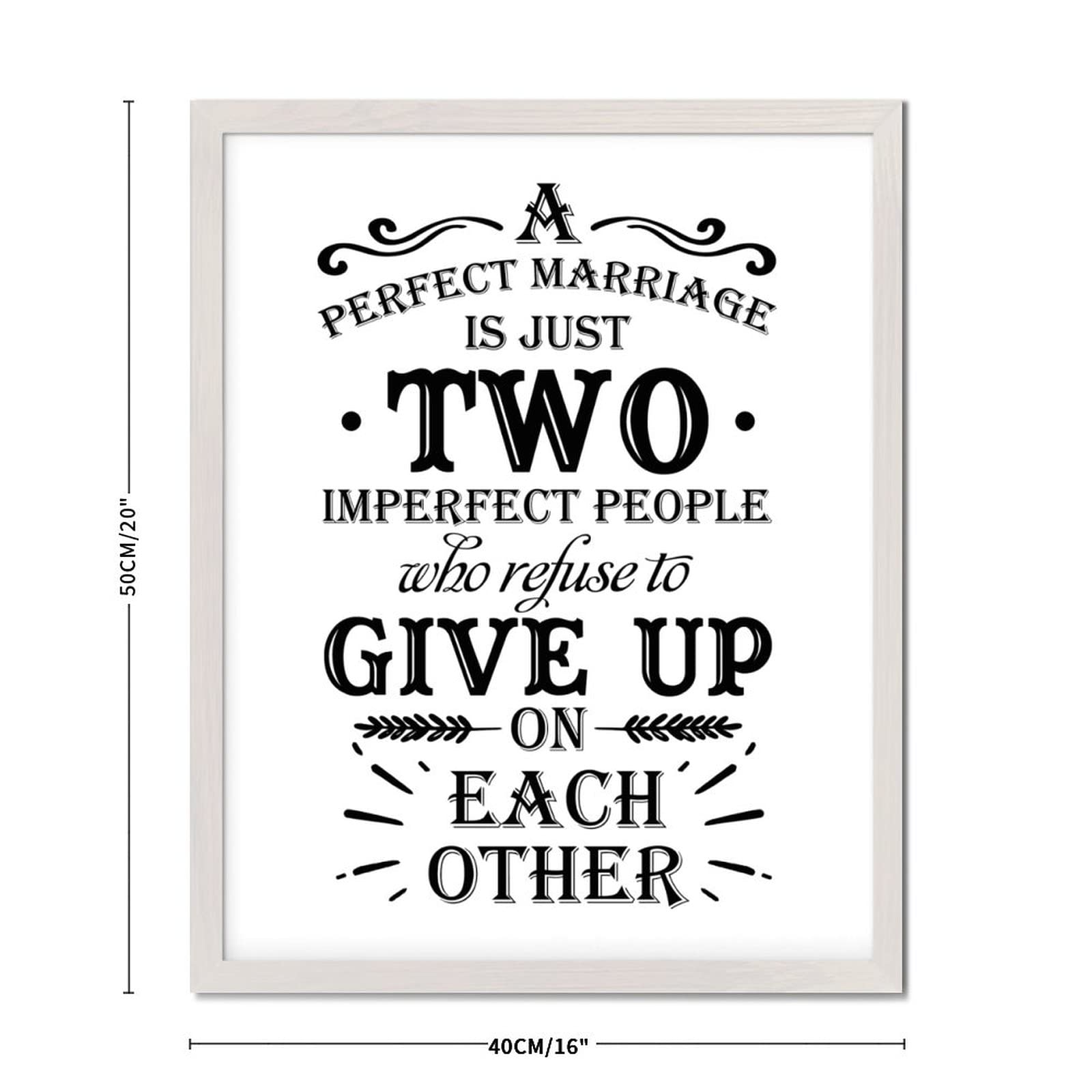 "A Perfect Marriage" Rustic Wood Wall Sign - 12x15 Inch Farmhouse Decor With Frame - View #6