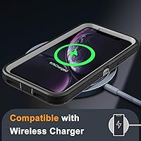 Vista 5 de Funda para iPhone XR con 2 protectores de pantalla de vidrio templado, grado militar 3 en 1, resistente a prueba de golpes, a prueba de caídas