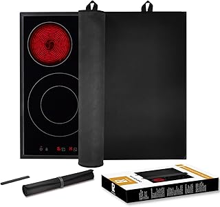Kitchenraku Hob Cover, Electric Hob Covers, Ceramic Hob Covers, Induction Hob Covers, Glass Hob Covers, Hob Covers for Electric Cookers to Protect from Scratches (61x53cm, Black)