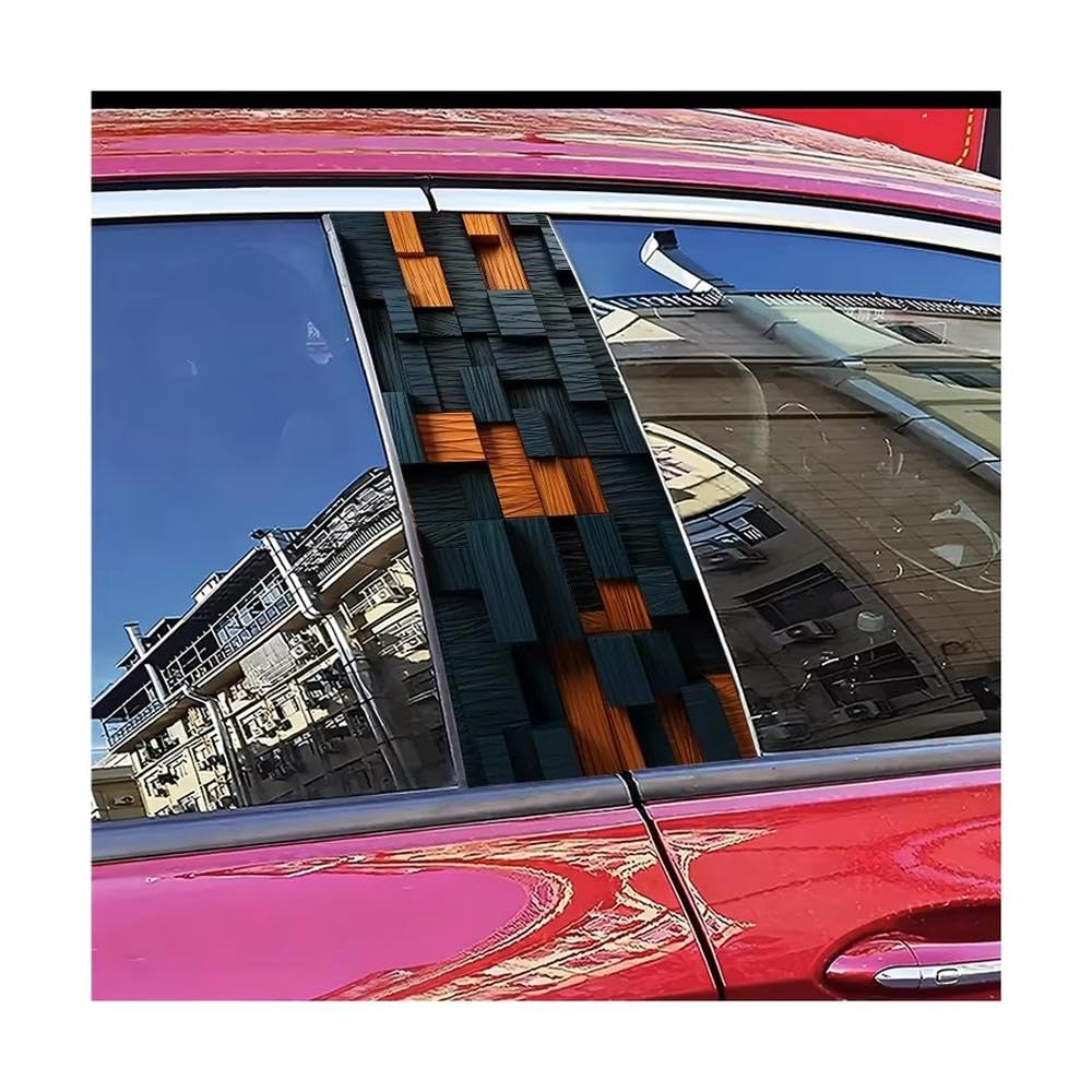 Bertdcx One Color Car Center Pillar Protection Stickers Square Texture Pattern Scratch Resistant Film Auto Parts