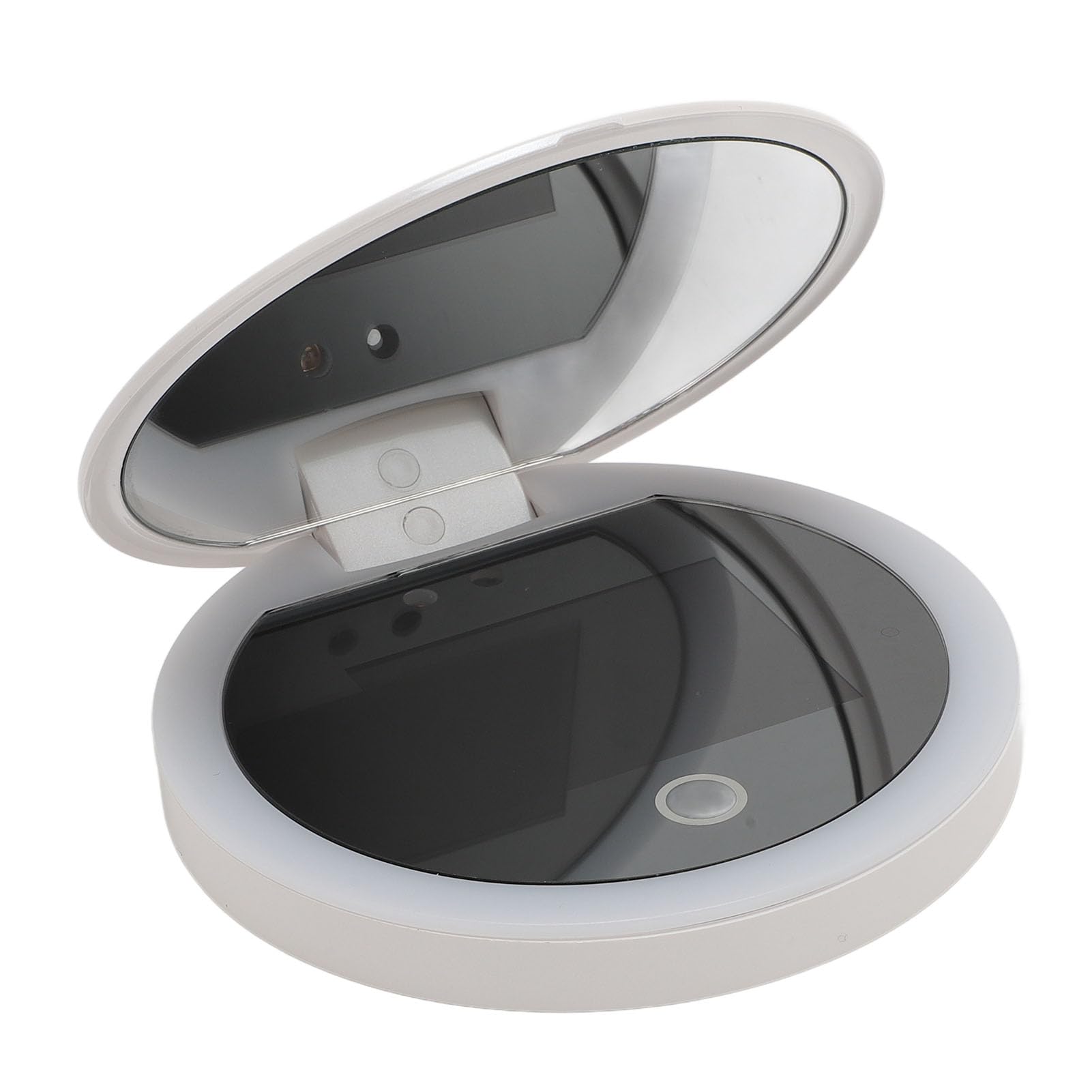 Specchio da viaggio UV con ingrandimento 2X, portatile, a LED, per uso esterno, design compatto ed elegante