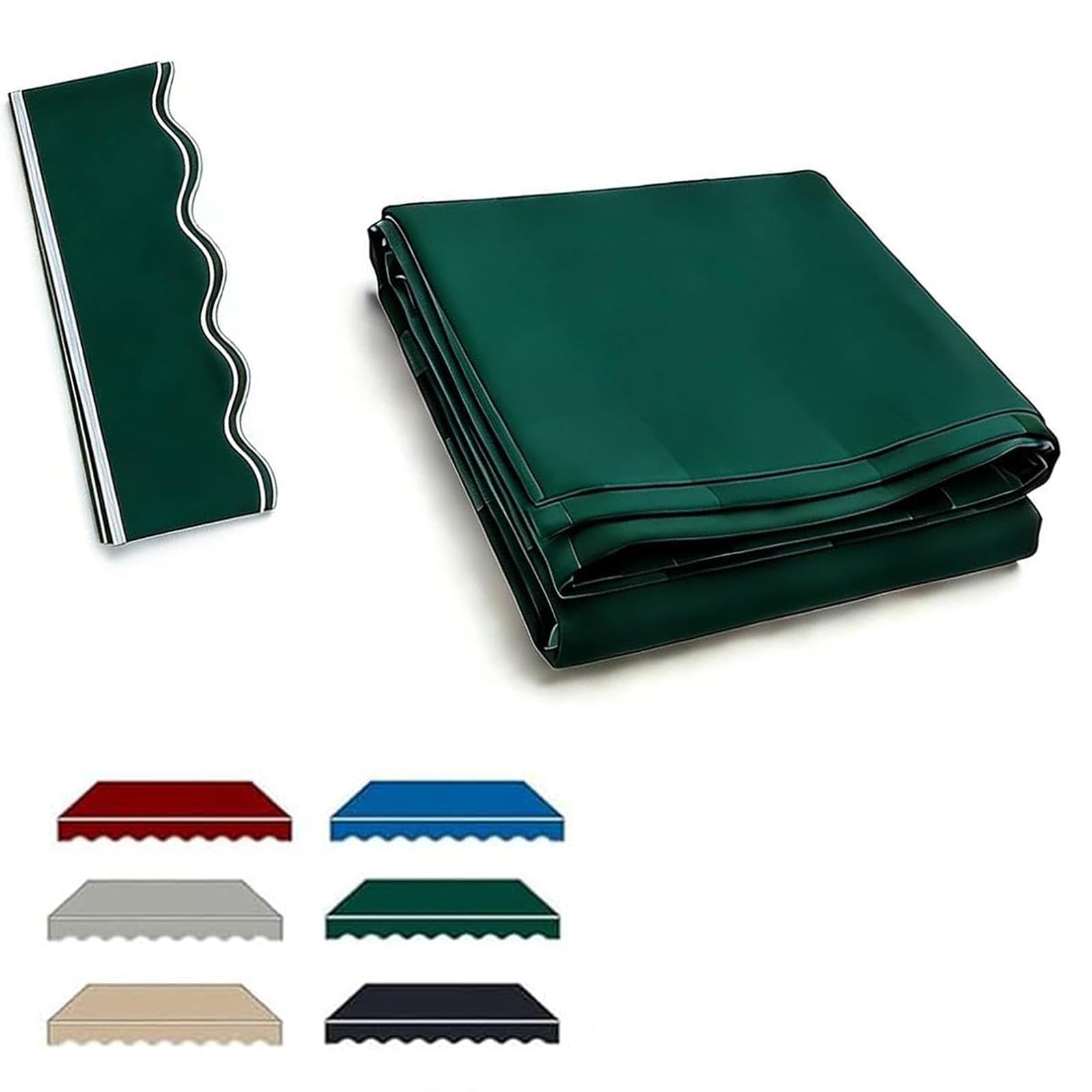 ROFBIHG Retractable Patio Awning Replacement, Water-resistant Outdoor Canopy Top Cover, UV Protective Sun Shade Canopy Cloth for Patio Retractable Shelter Cover, Fabric Only(Green,6x3.5m(20x11.5ft))