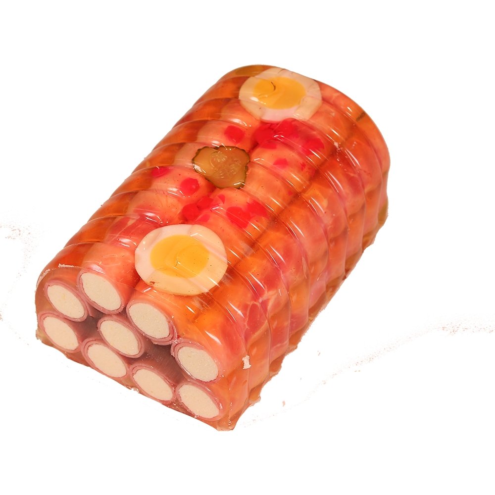 Schinkenröllchen in Aspik mit Sahnemeerrettich 1000 g am Stück