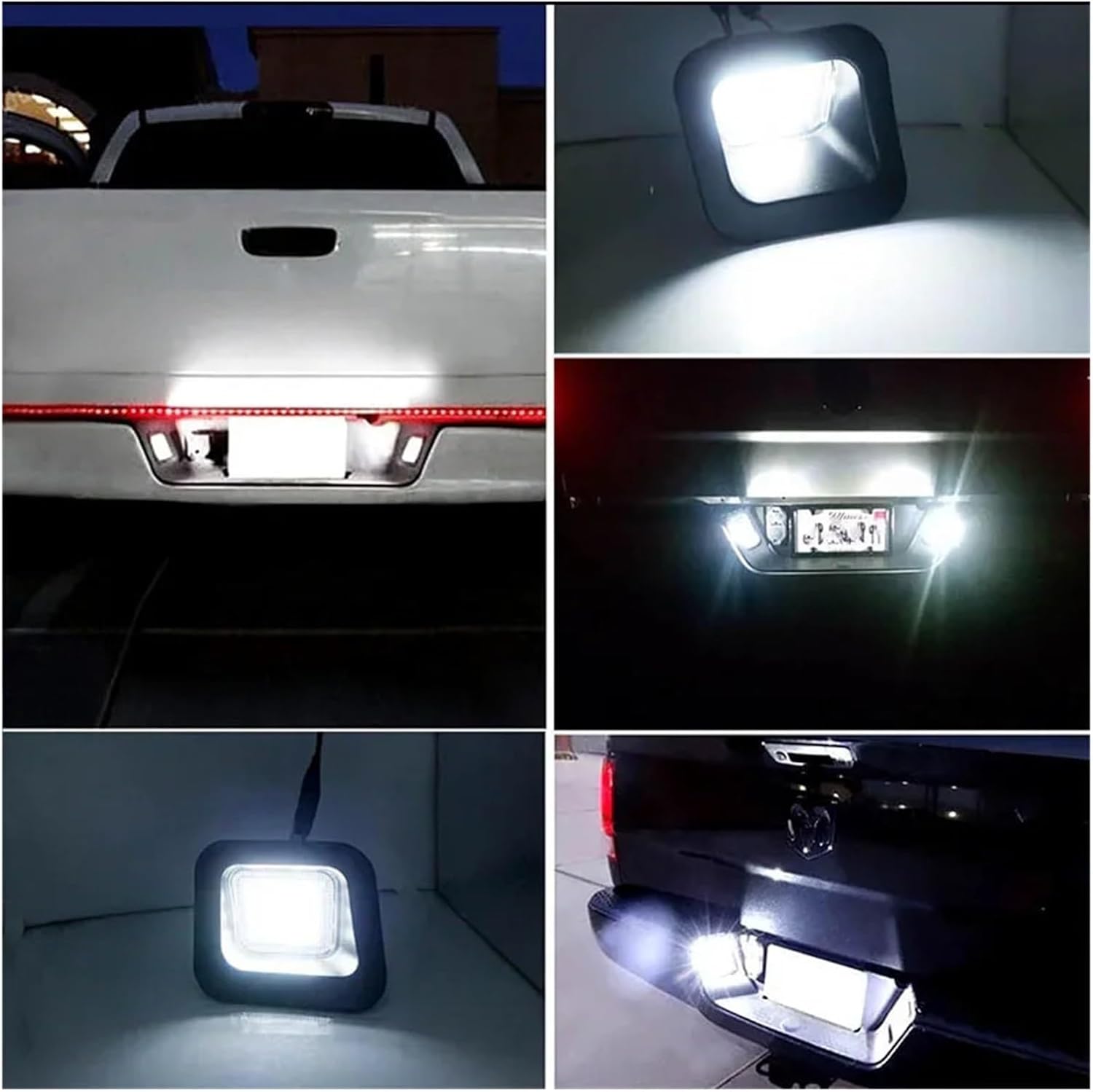 Error Free CAN-bus Xenon White LED Car License Plate Number Lights Compatible with Dodge Ram 1500 2500 3500 2003-2022 3rd & 4th Gen 12V