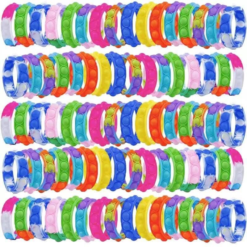 45er Pack Pop Bracelets – Push It Bubble Fidget Armbänder Für Kinder & Erwachsene | Stressabbau & Sensorik
