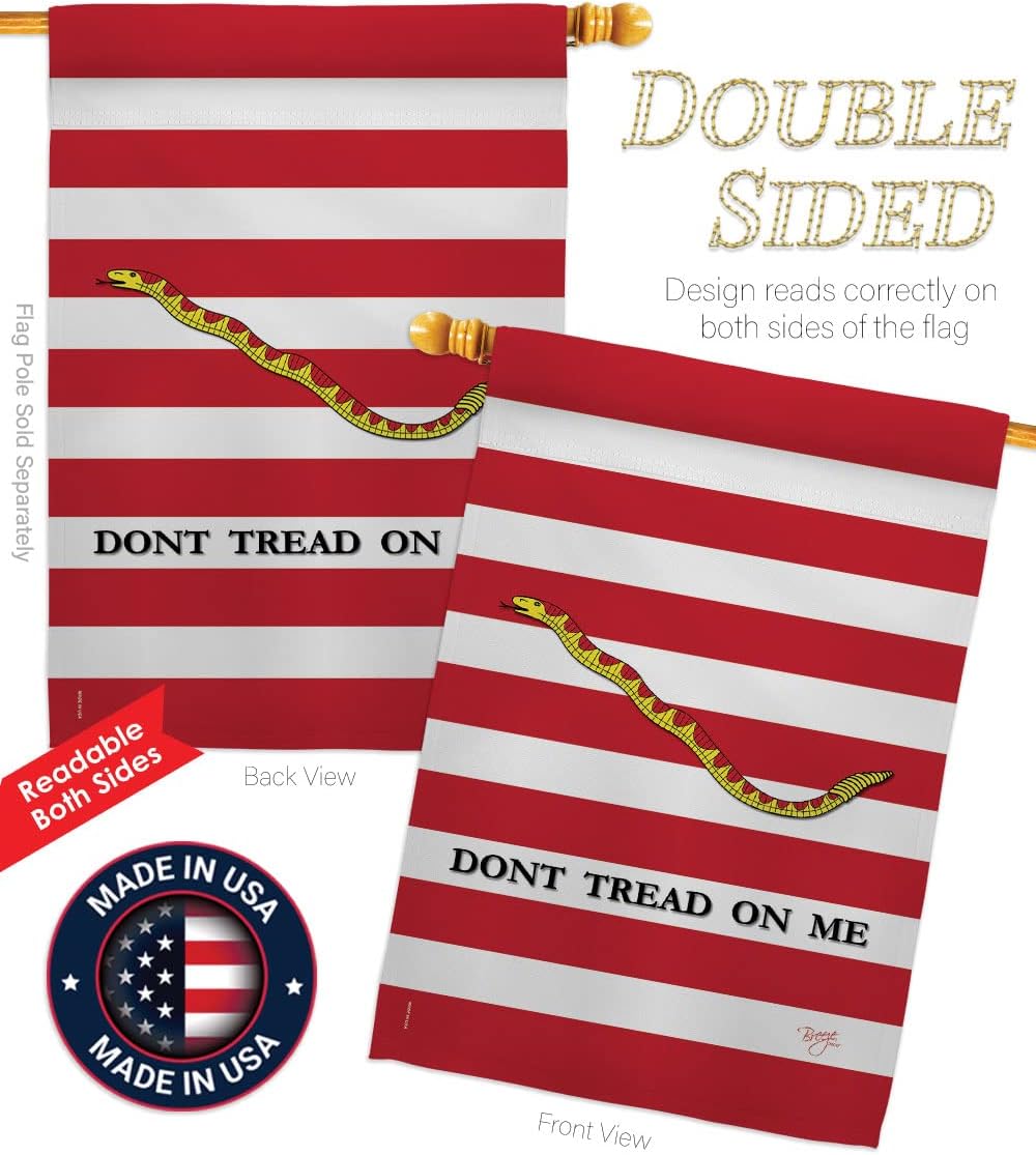 Breeze Decor - 1st. U.S. Navy Jack Americana - Everyday Historic Impressions Decorative Vertical House Flag 28" x 40" Printed In USA