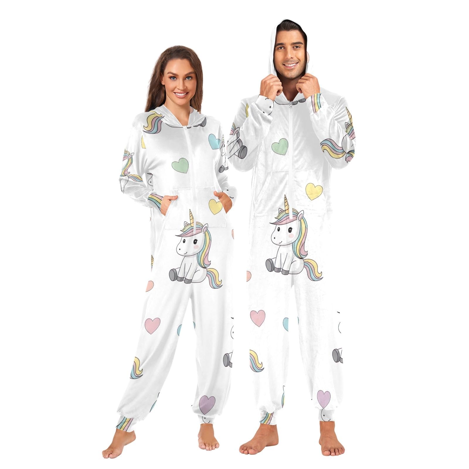 Niedliches pastellfarbenes Einhorn-Kostüm für Erwachsene und Damen, lustiges einteiliges Kostüm, Nachtwäsche, niedliche pastellfarbene Einhörner, L
