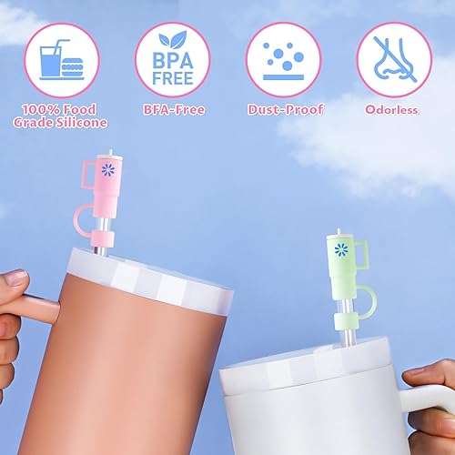 Miniatura 2 de NiHome 8 tapas de popote de silicona para Stanley de 30 oz40 oz Quencher H2.0 Cup, 0.4 pulgadas0.394 in compatible con vaso Stanley, tapas de punta