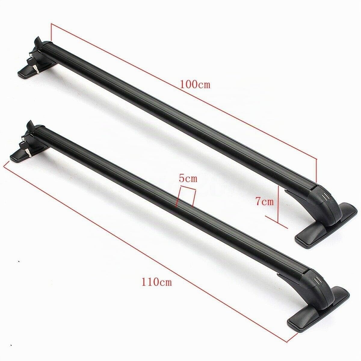 2 Stück Dachträger Universal, Dachgepäckträger Auto Aluminium Grundträger 100cm Tragkraft 45 kg, Dachgepäckträger Trägersystem mit Schloss Abschließbar Lastenträger, Schwarz