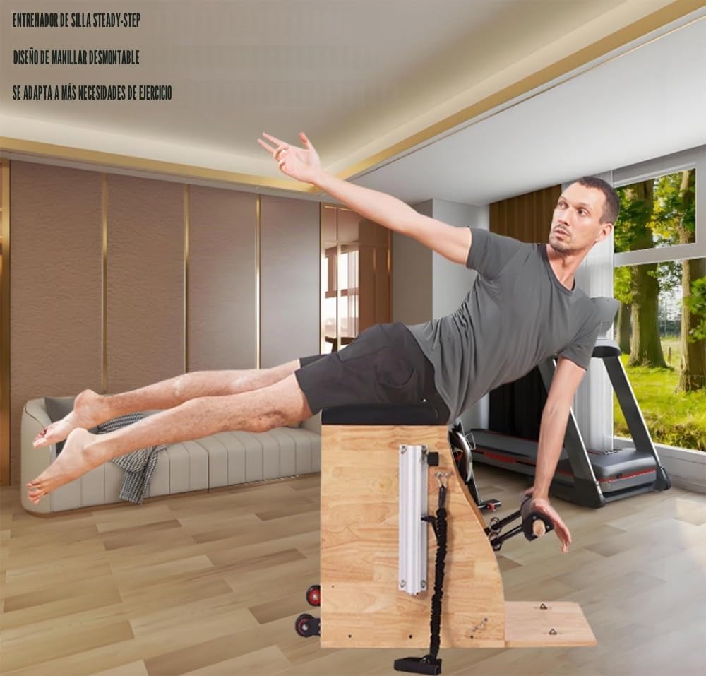 Máquina de Pilates Reformer para el hogar/Equipo de Entrenamiento de Yoga, Corrector de Postura de Yoga, Entrenador de Abdominales, Usar en casa y Entrenar en el Gimnasio