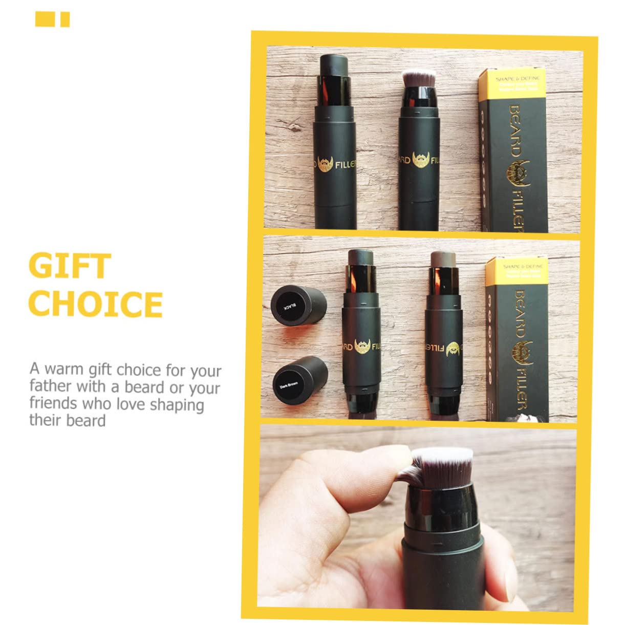 FRCOLOR 2 Pezzi Di Penna Riempitiva Per Barba Per Uomo Modellante Per Barba Riempitivo Per Barba 2 in 1 Facile Da Usare Materiale Robusto Adatto Ai Viaggi