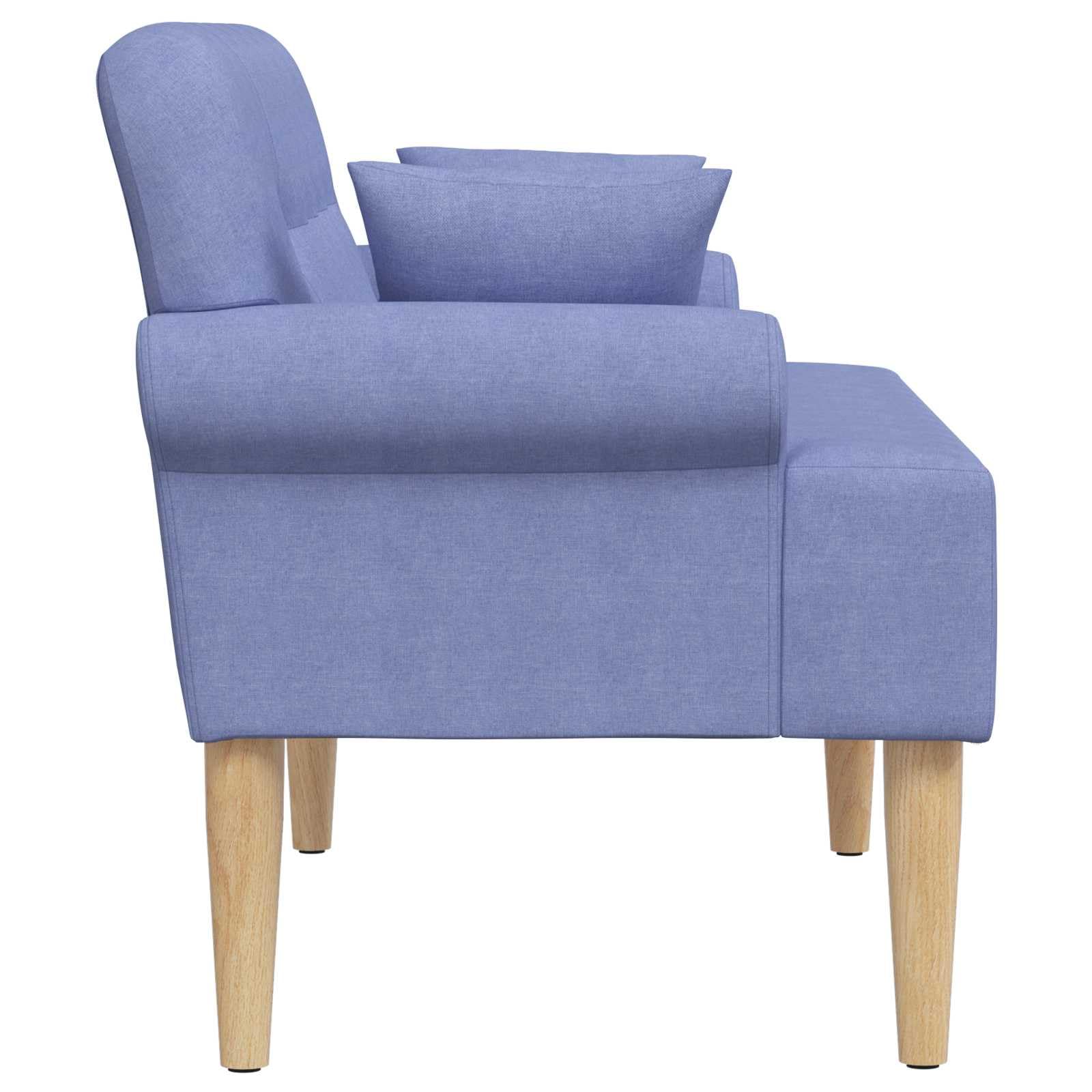 Loveseat a due posti, blu jeans con cucitura a bottoni, rivestimento in tessuto, 120 x 65 x 79 cm, imbottito, stabile struttura in legno, ideale per soggiorno, camera da letto, salvaspazio e