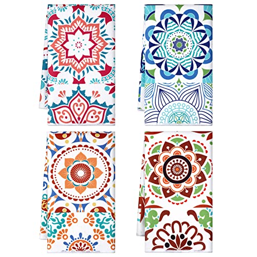4 Pieces Leaves Kitchen Towels 16 X 24 Inch Dish Towels Bathroom Hand Towels Set Absorbent Hand Drying Cloth Hand Towels For Kitchen Bathroom (Retro Style) #TOP26
