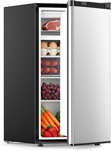 Miniatura 11 de COWSAR - Mini refrigerador de 2.6 pies cúbicos con congelador, refrigerador compacto de una puerta, 7 ajustes de temperatura ajustable, 2 estantes