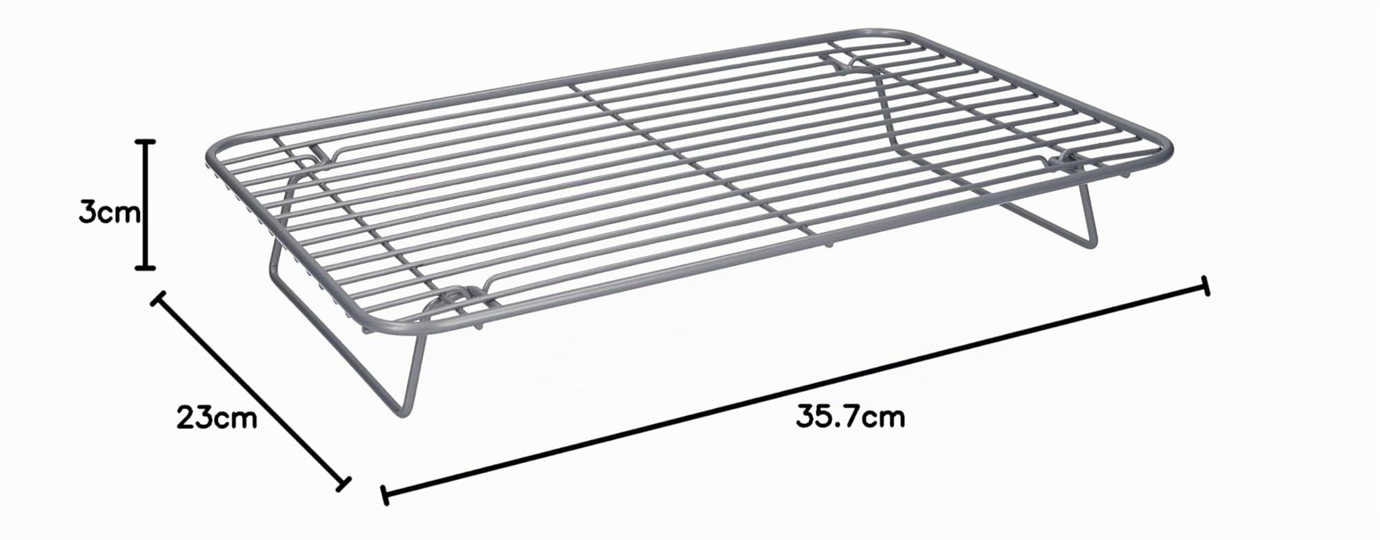 Master Class Smart Ceramic Grille de Cuisson Antiadhésif Acier au Carbone 35,5 x 23 cm