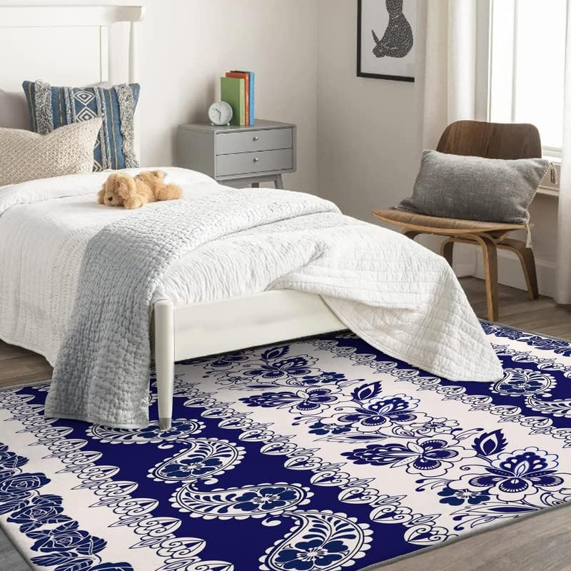 Miniatura 21 de Alfombras lavables para entrada, sala de estar, dormitorio, alfombra floral y decoración del hogar, alfombra bohemia de 2 x 3, antideslizante