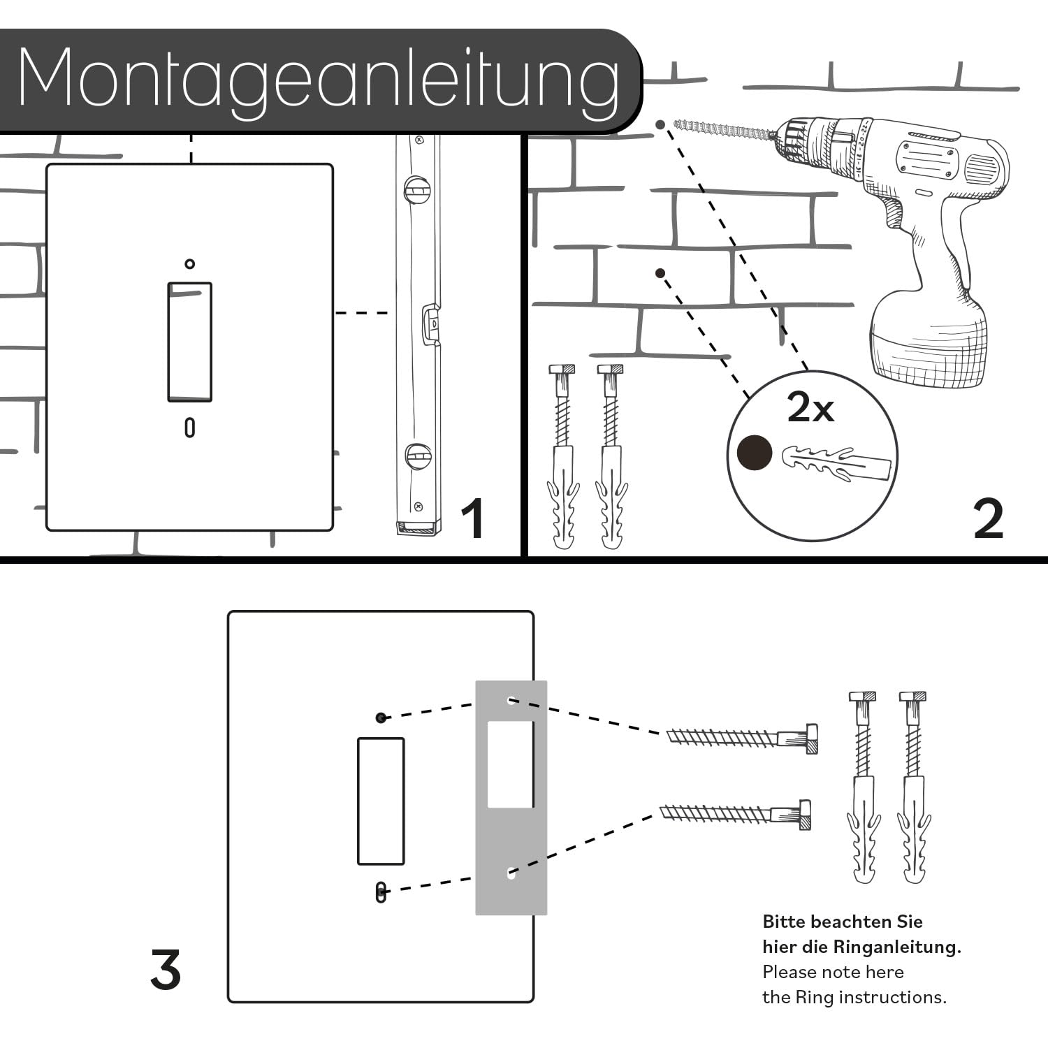 iSecur Blende passend für Ring Videotürklingel aus Edelstahl I Wired Doorbell Pro 3. Gen (2025) I Klingelschild I 140 x 175 mm I Türstation Platte für Klingel I az227