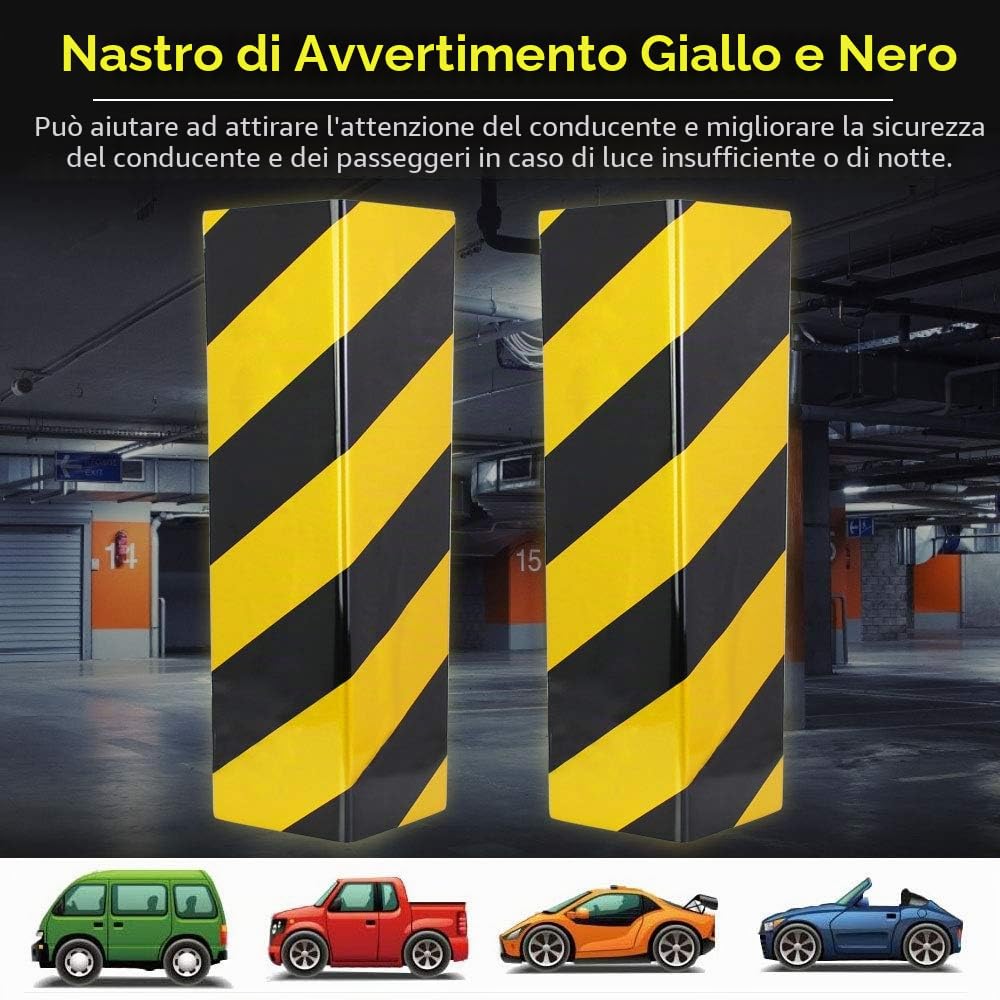 2 Pz Paraspigoli per Garage Paracolpi Flessibile Adesivi Antiurto 40x15x2 cm Protezioni per Paraurti in Schiuma Garage Paraspigoli Muro per l'Installazione in un Garage o Parcheggio