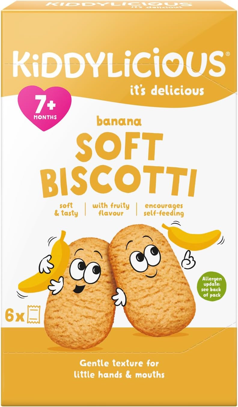 Kiddylicious Banana Soft Biscotti, 6 x 20g