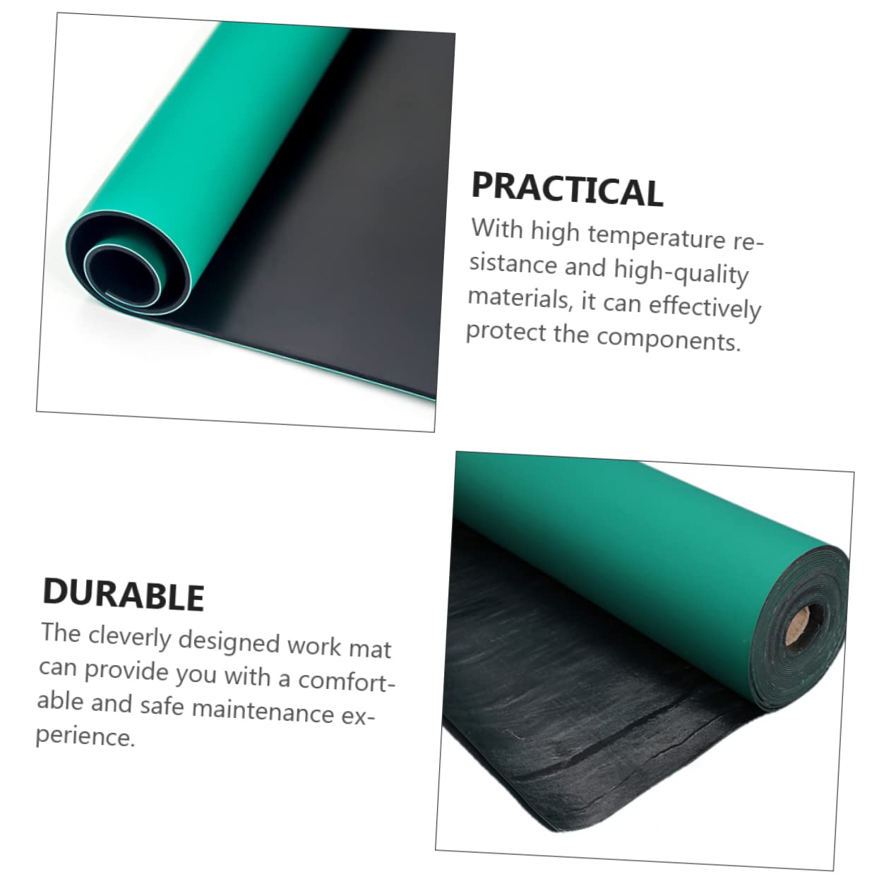 HOMSFOU Tappetino Da Lavoro Antistatico Resistente Al Calore PVC Stazione Riparazione Elettronica 1x0,3 M Verde
