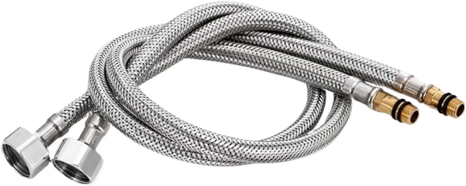 Stainless Steel Braided Water Hose G1/2 Connection for Kitchen Basin Faucet Bathroom Water Heater Toilet Supply Line(Single A)