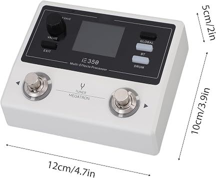 Btuty Guitar Multi Effects Pedal with 1.7 Inch Color Screen 24bit 44.1kHz Sound Processing BT 5.0 Built-in Drum Machine Portable Effects Processor for Guitarists