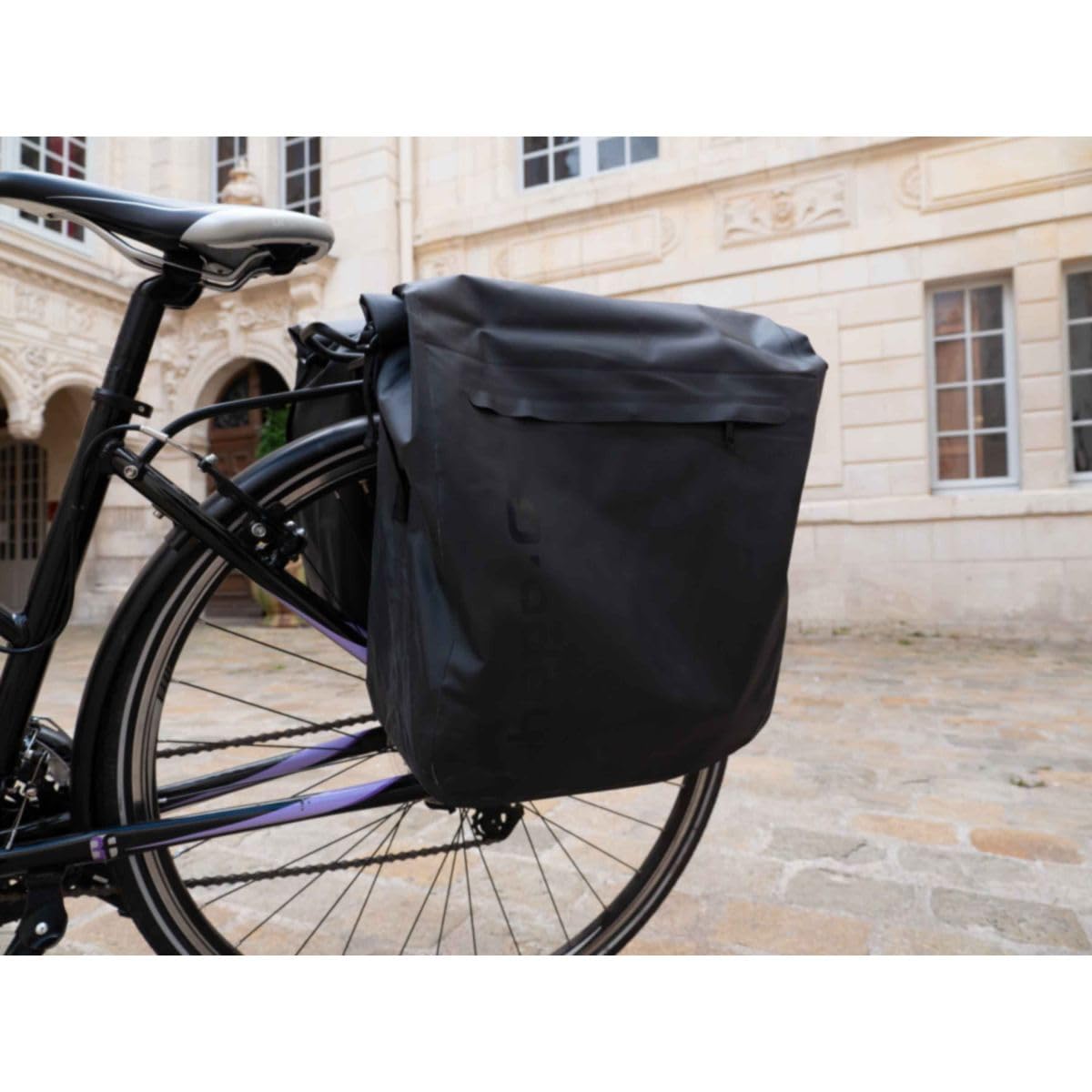 Hapo-G - Sacoche vélo Porte Bagage arrière - Sacoche arrière à Pont Waterproof - Accessoire Velo Electrique (VAE), VTT, VTC,Ville - Capacité de 40L, 2x20L - Noir - 34 x 16 x 35 cm
