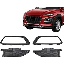 JX RACING Front Bumper Grille & Headlight Molding Cover Kit Compatible with Hyundai Kona 2018-2021 Lower Grille Headlamp Cover Trim 86565J9000 86566J9000 86563J9000 86564J9000 92101J9020 92102J9020