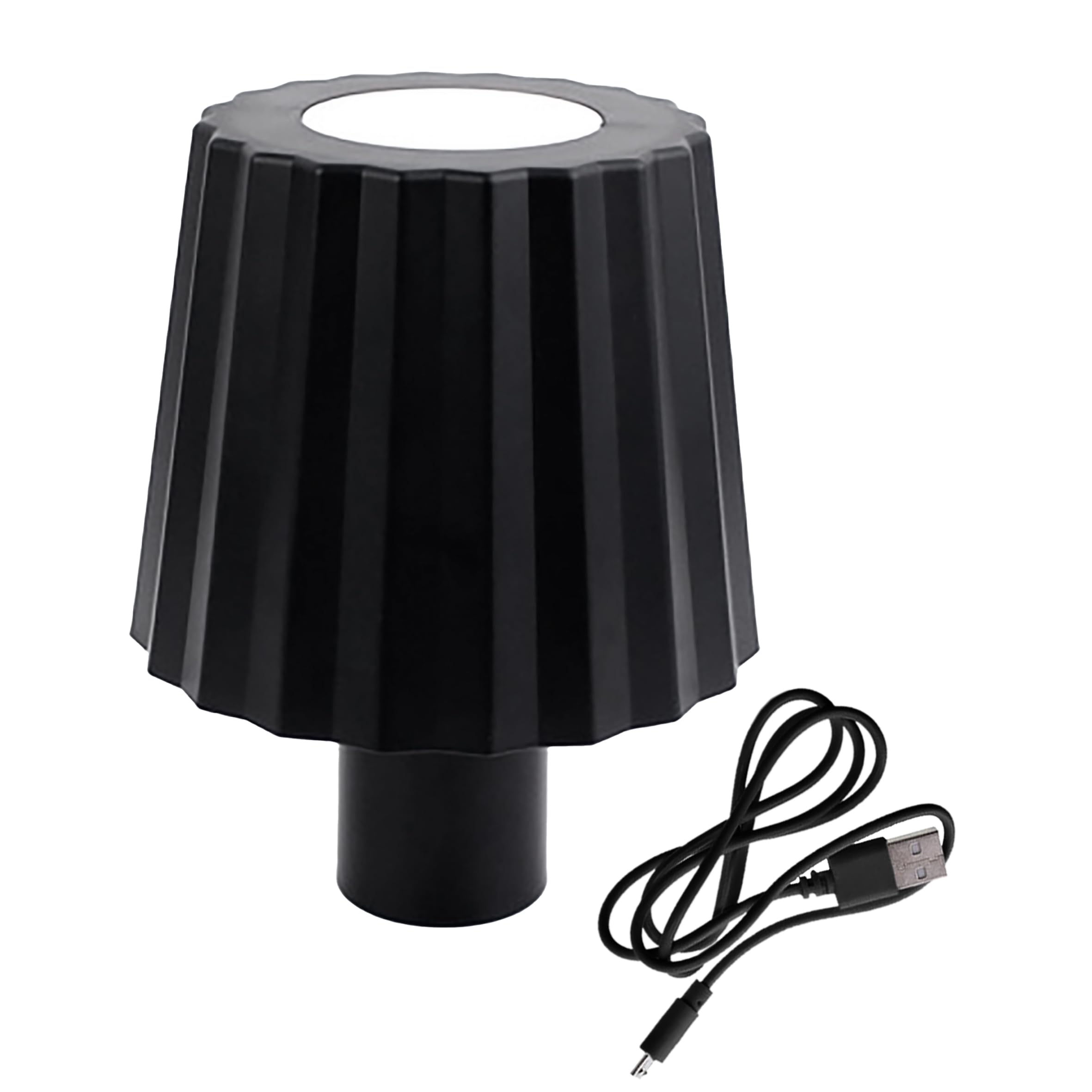 Akumulatorowa lampa dotykowa na butelkę, ryflowana, 14 x 10 cm, czarna, ciepła i zimna biel, do nakładania, dekoracyjna butelka, lampa stołowa, możliwość ściemniania, możliwość ponownego ładowania, do