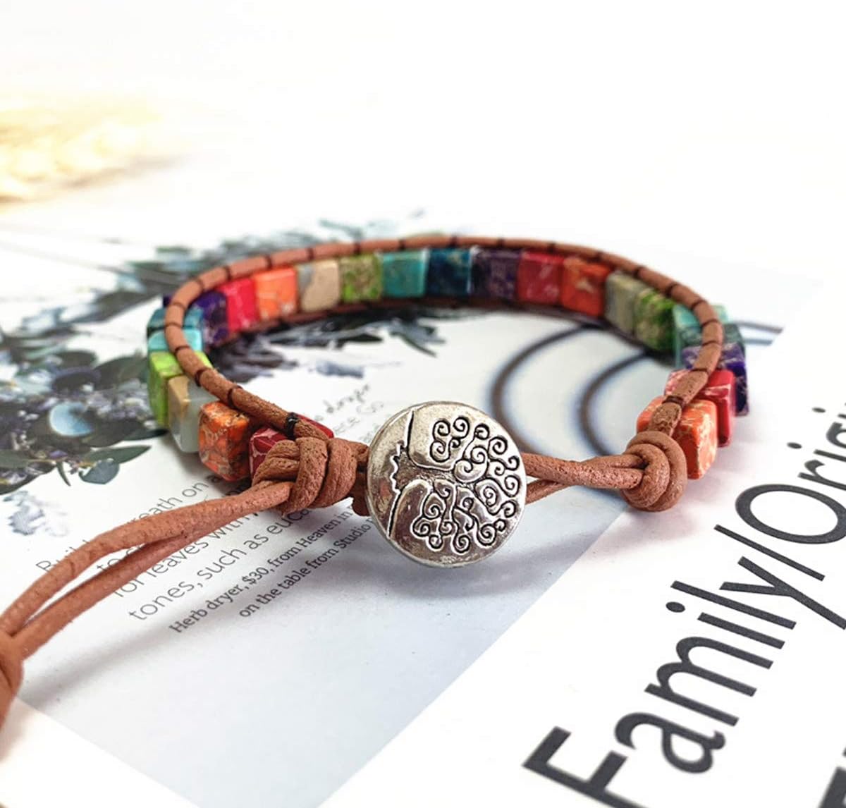 ZOSOJONA 7 Chakra Bracelet Bohemian Handmade Leather Wrap Healing Protection Natural Stone Yoga Beaded Bracelets Boho Friendship Jewelry - Image 4