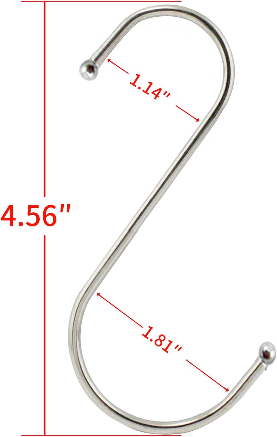 10 Pack 4.5 Inches Large S Shaped Hooks Heavy-Duty Stainless Steel Metal Hangers Hanging Hooks Pan Pot Holder Rack Hooks for Kitchenware Pots Utensils Clothes Bags Towels Plants