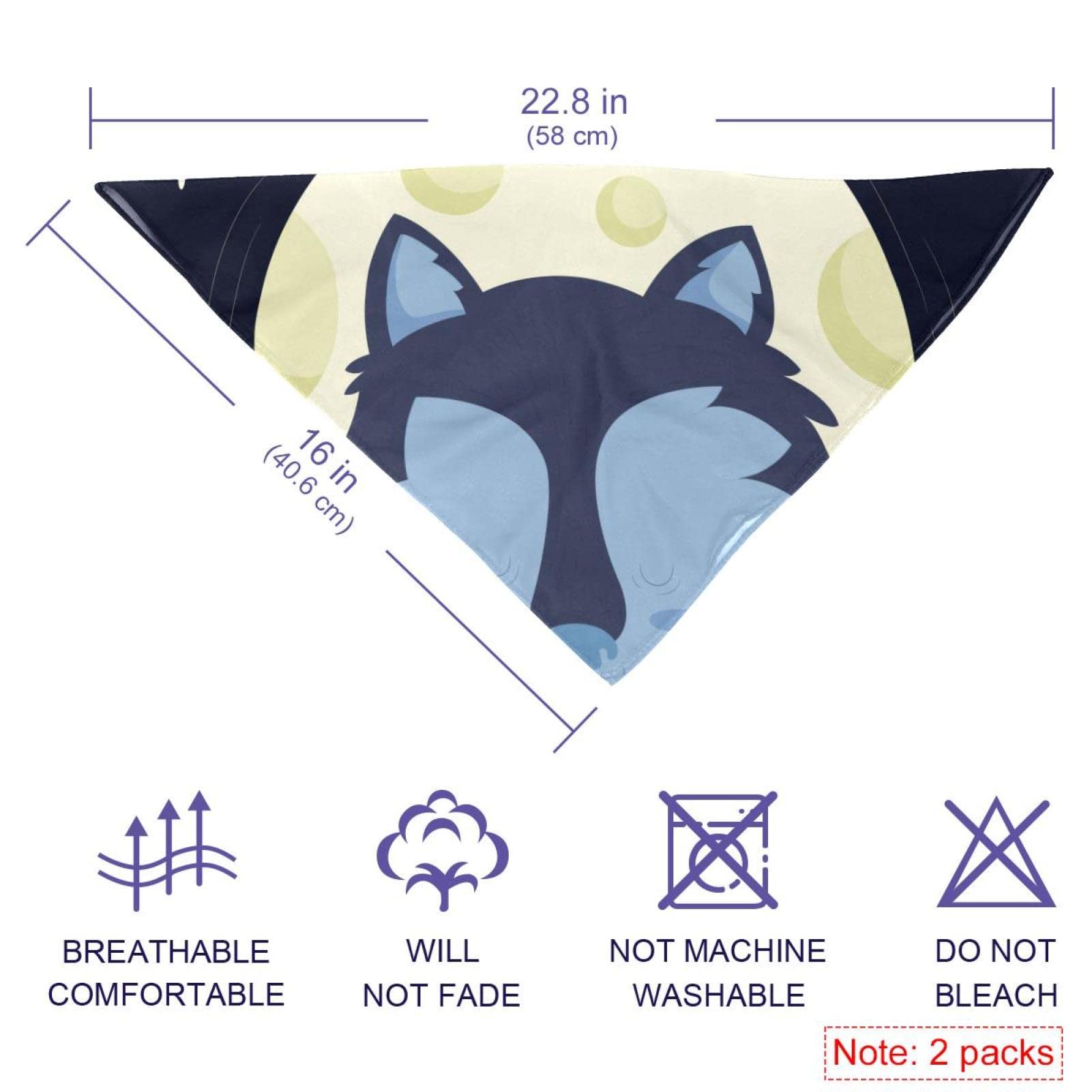 Howilath Hundehalstuch – Galaxie Sternennacht Design, Violett, Aus Polyester, Einheitsgröße Bis 58 Cm Halsumfang