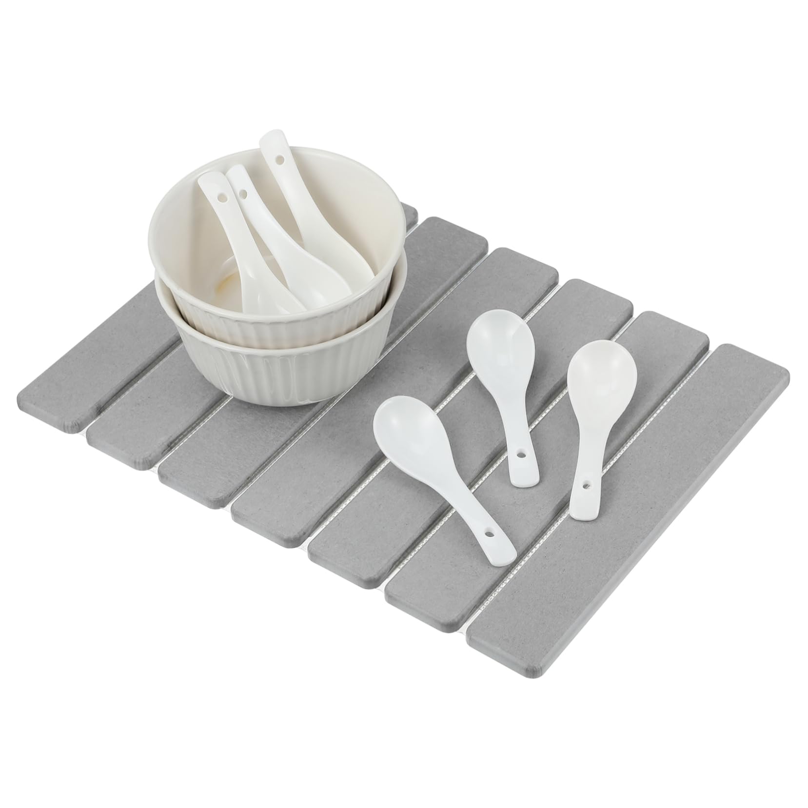 Do Suszenia Naczyń Stone Dish Drying Mat Na Blat Kuchenny - Składana, Szybkoschnąca Na Blat - Ultrachłonna Okrzemkowa Do Naczyń, Butelek, Kubków