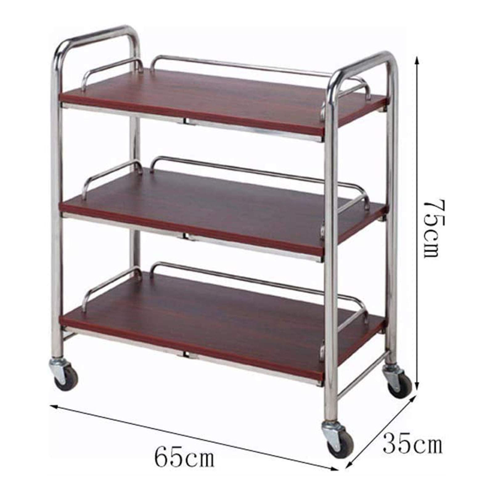 Chariot de service d'hôtel – Chariot utilitaire mobile à 3 étages pour vin, desserts et outils – Chariot roulant pratique pour événements, restauration et hôtellerie
